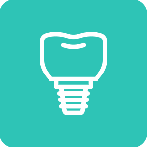 Icon representing advanced dental implants, a key service offered at the best dental clinic in Abu Dhabi for permanent tooth replacement and smile restoration.