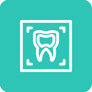 Icon representing dental X-rays and diagnostic imaging services, crucial for comprehensive care at the best dental clinic in Abu Dhabi for precise treatment planning.