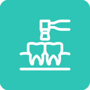 Icon depicting professional dental cleaning or scaling procedure, a fundamental service offered at a trusted dental clinic in Abu Dhabi for maintaining optimal oral hygiene and health.